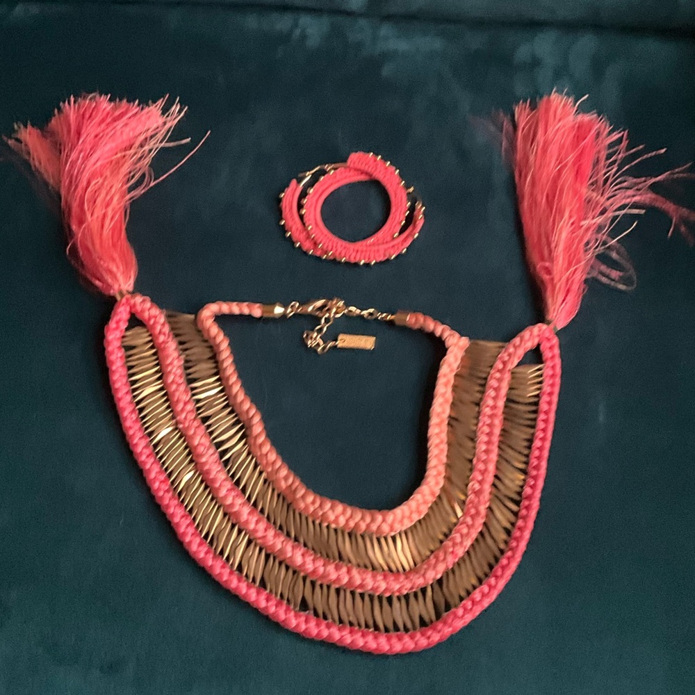 Coral Statement  Necklace & Earring